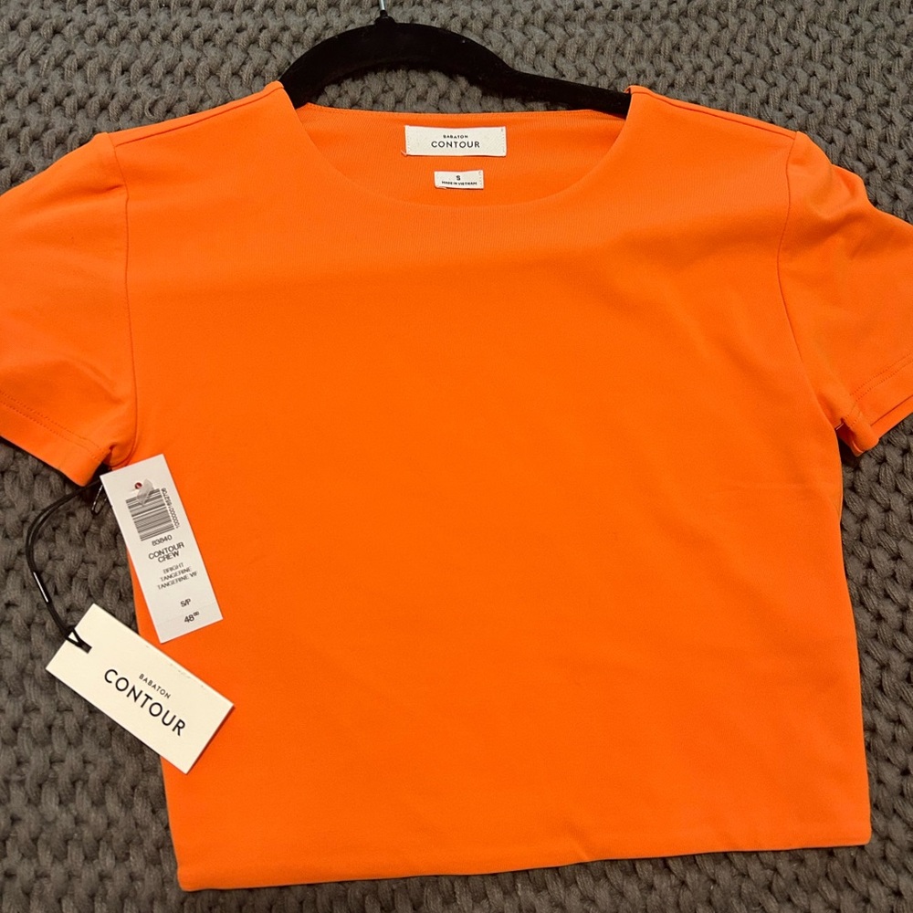 Aritzia Contour Bright Tangerine Crew Neck